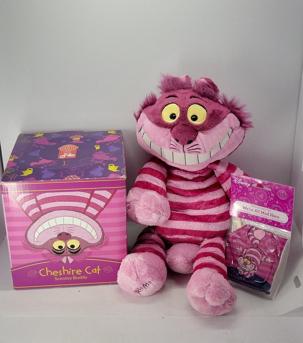 Alice In Wonderland Cheshire Cat Disney Scentsy Buddy w/ Scent Pak